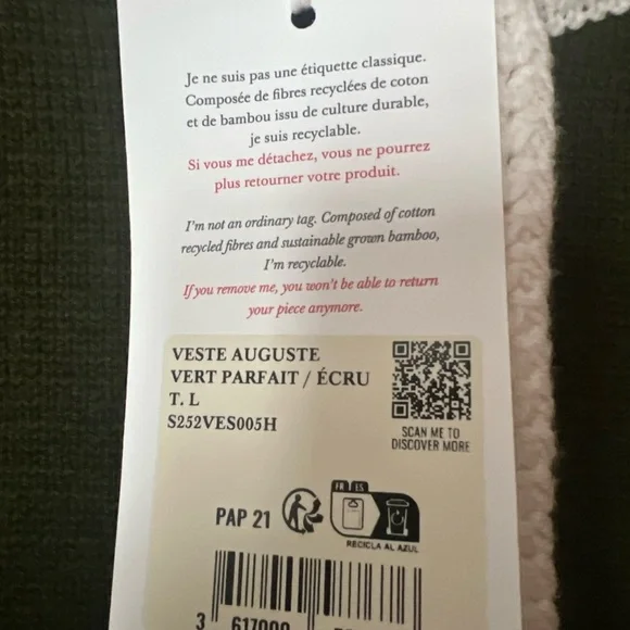 Sezane Auguste Jacket in Perfect Green - Picture 6 of 9